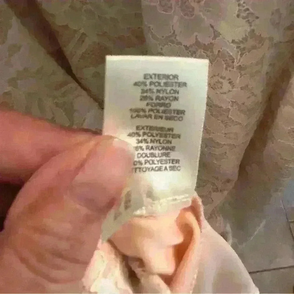 New Eliza J | Cold Shoulder Dress Lace Ivory peach lining Size 10 Wedding Formal - Picture 6 of 16